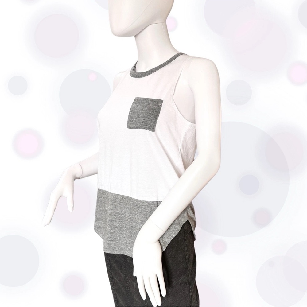 Chaser Women's Soft Tank Top in white features a colorblock design Multi-Sizes - Picture 2 of 4